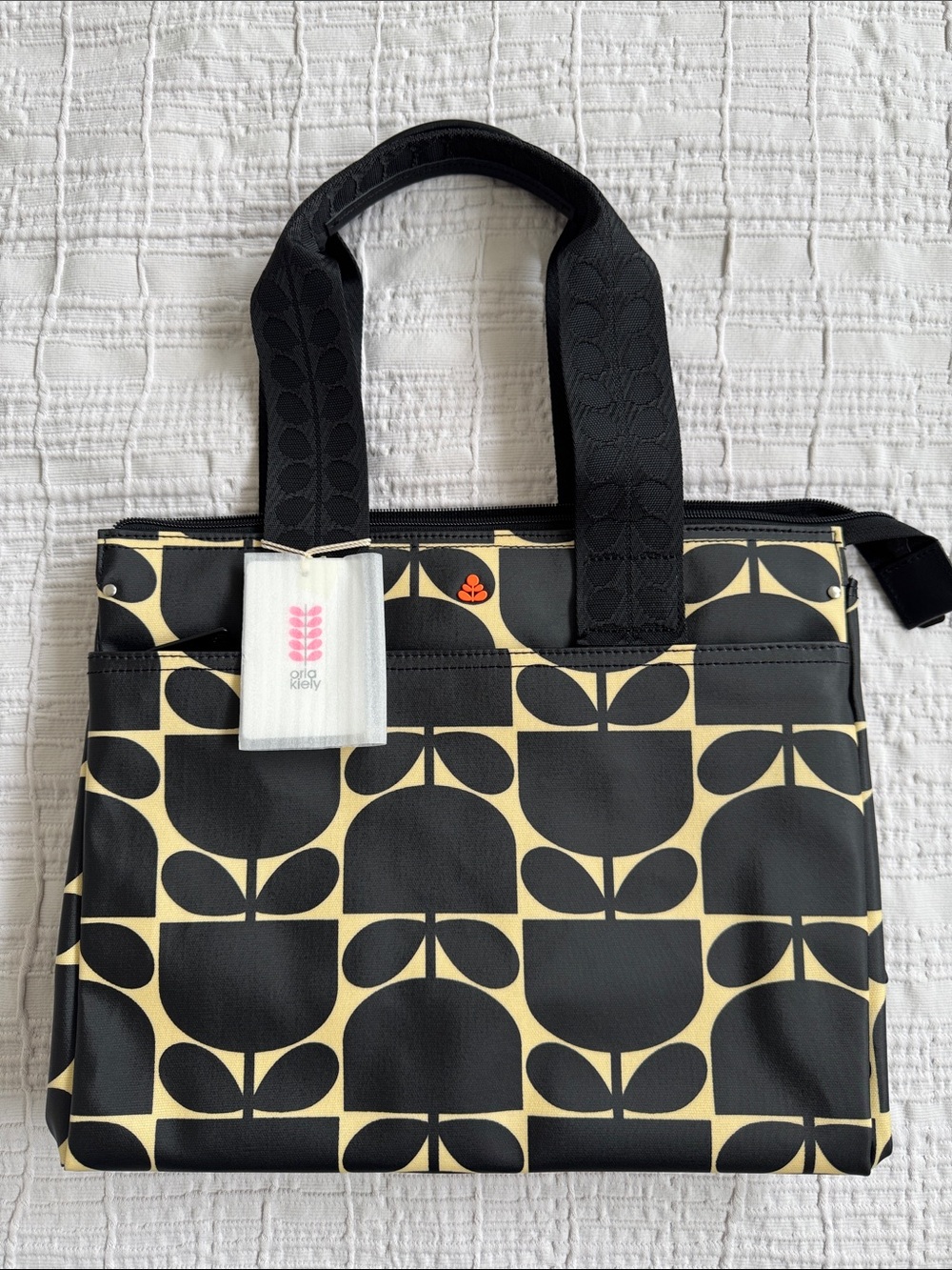 Orla Kiely Walker Tote in Black Flower